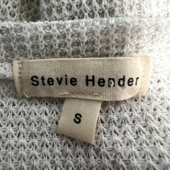 Stevie Hender Womens Ivory Gray Long Ruffle Sleeve Pullover Thermal Size Small - Picture 8 of 9